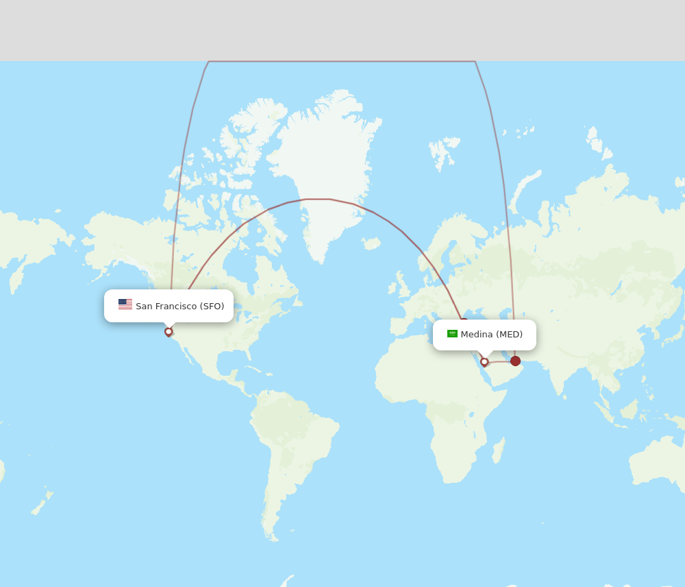 SFO-MED flight routes