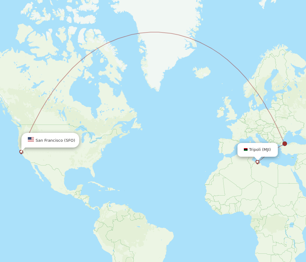 SFO-MJI flight routes