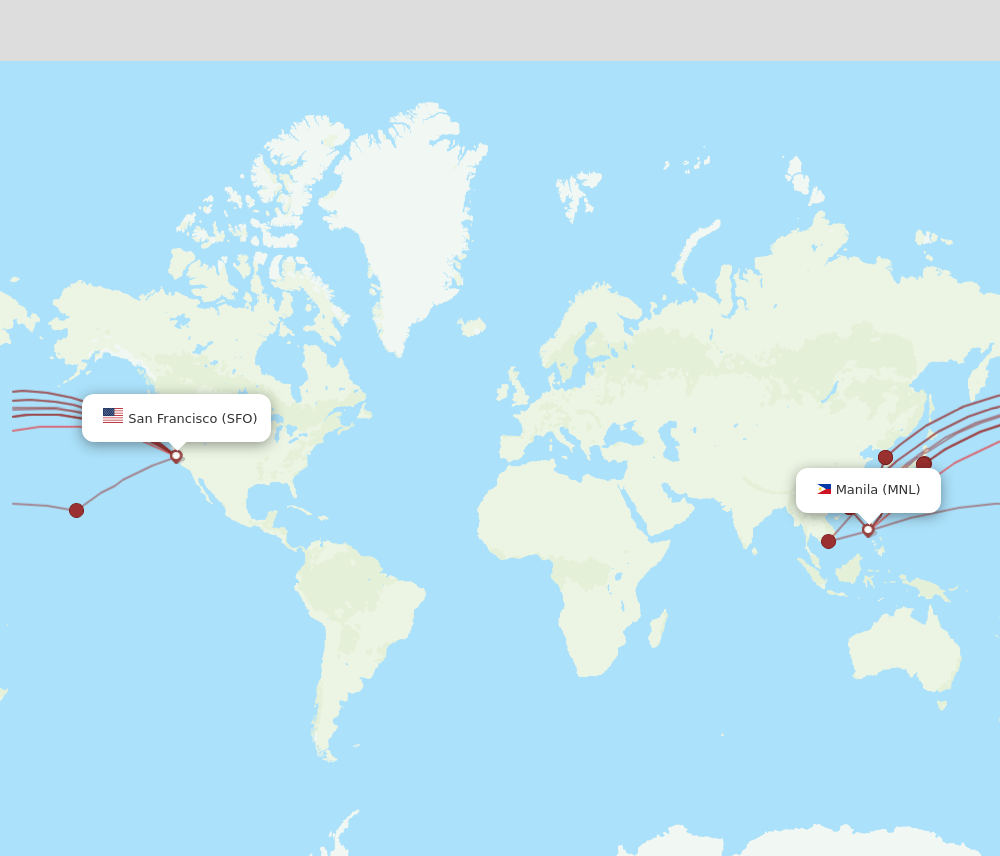SFO-MNL flight routes