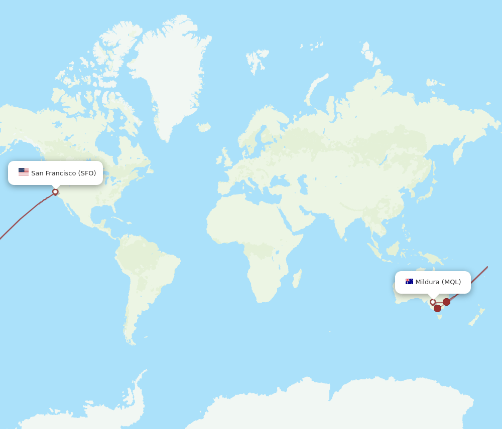SFO-MQL flight routes