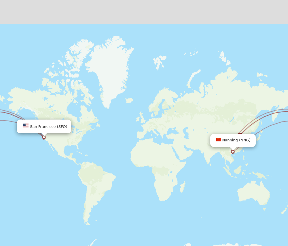 SFO-NNG flight routes