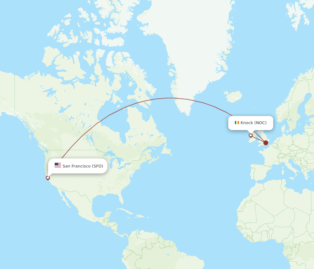 SFO-NOC flight routes