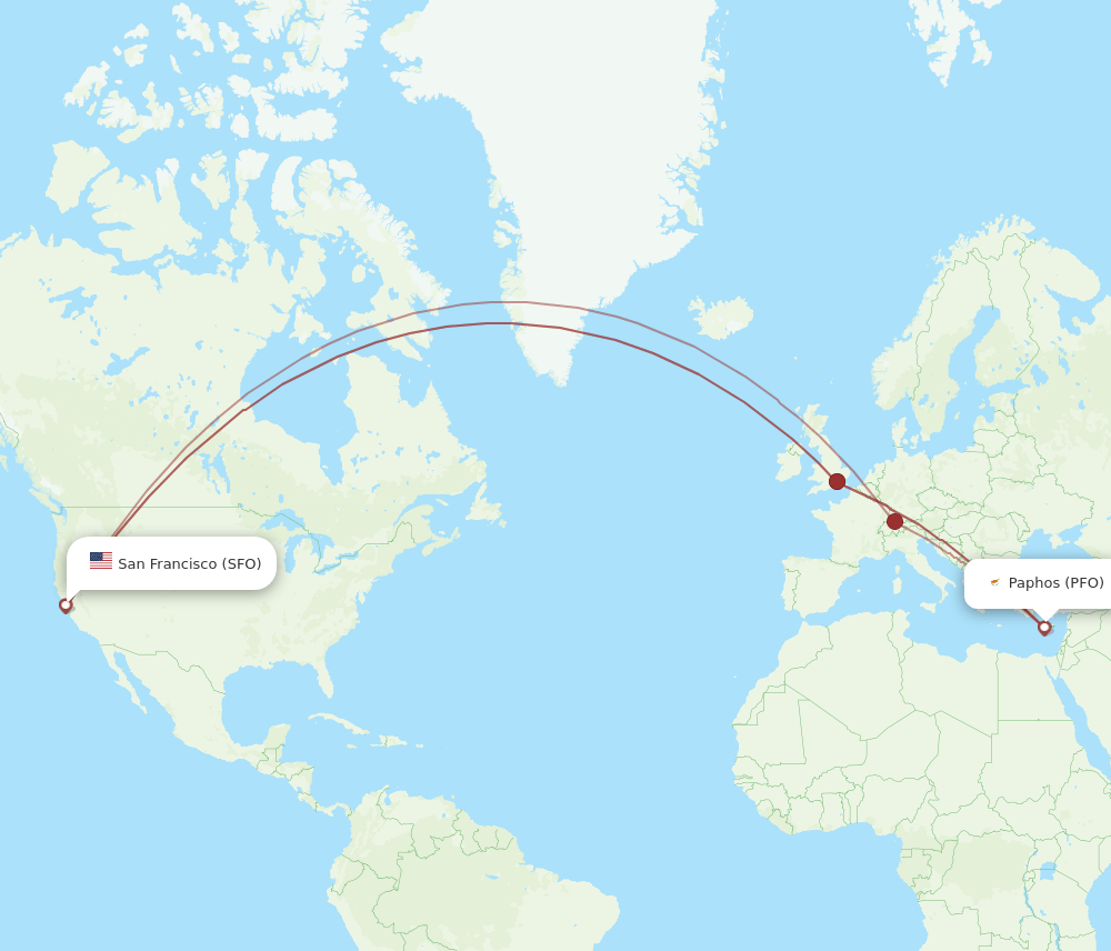 SFO-PFO flight routes