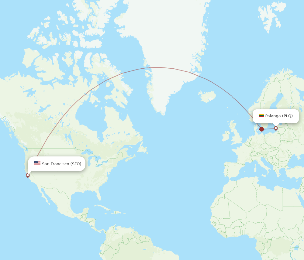 SFO-PLQ flight routes