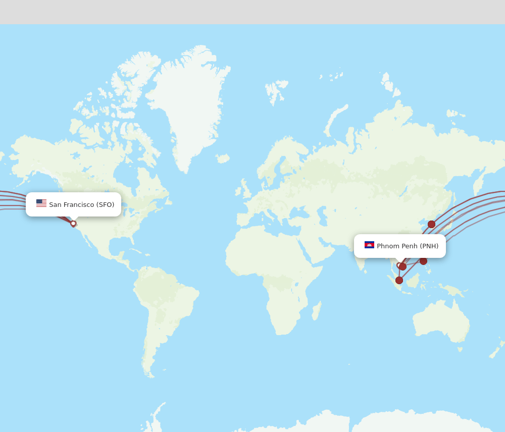 SFO-PNH flight routes