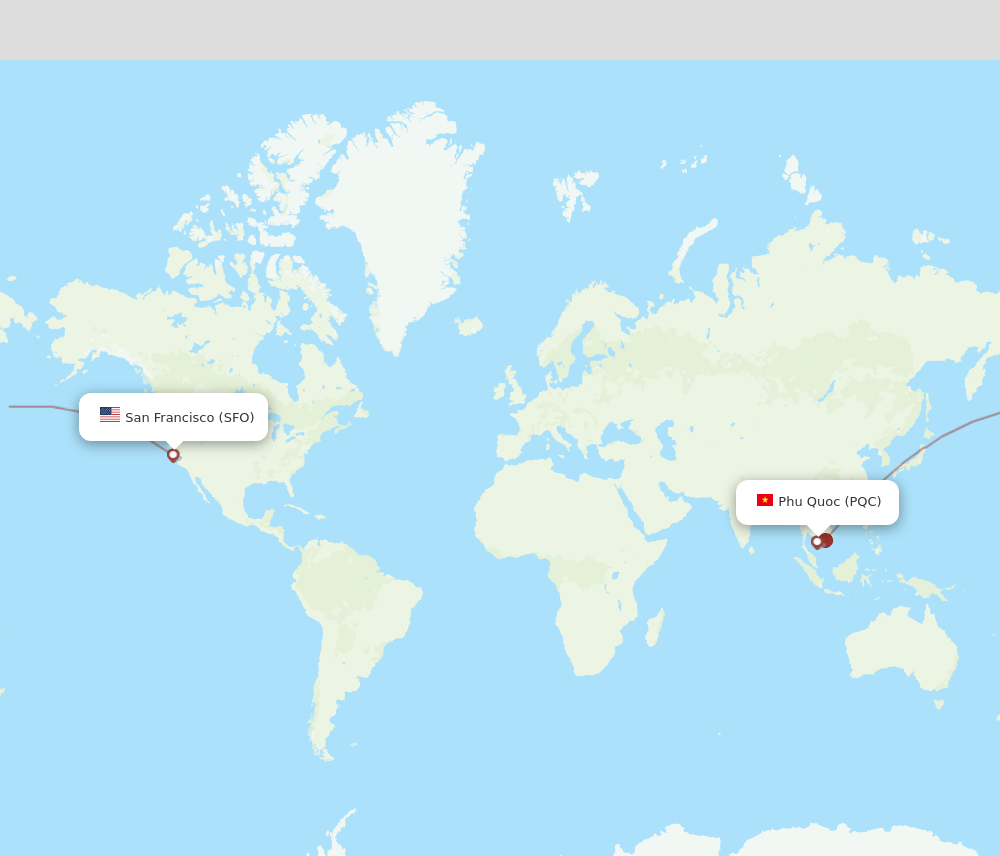 SFO-PQC flight routes