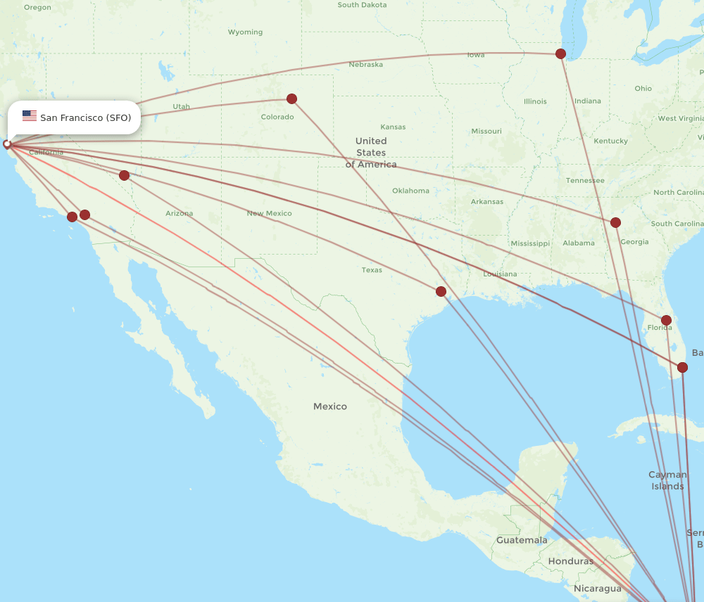 SFO-PTY flight routes