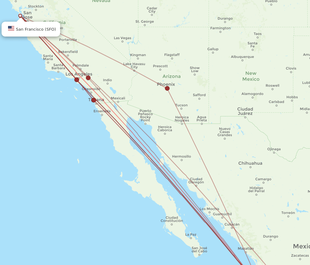 SFO-PVR flight routes