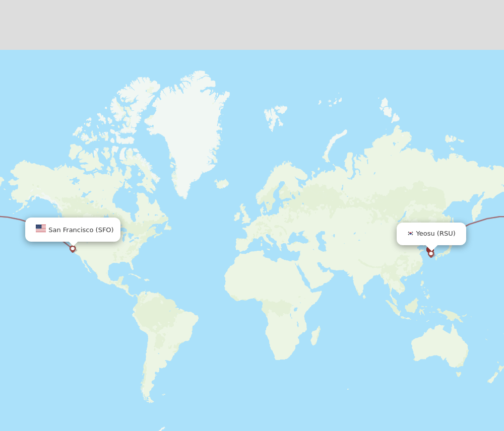 SFO-RSU flight routes