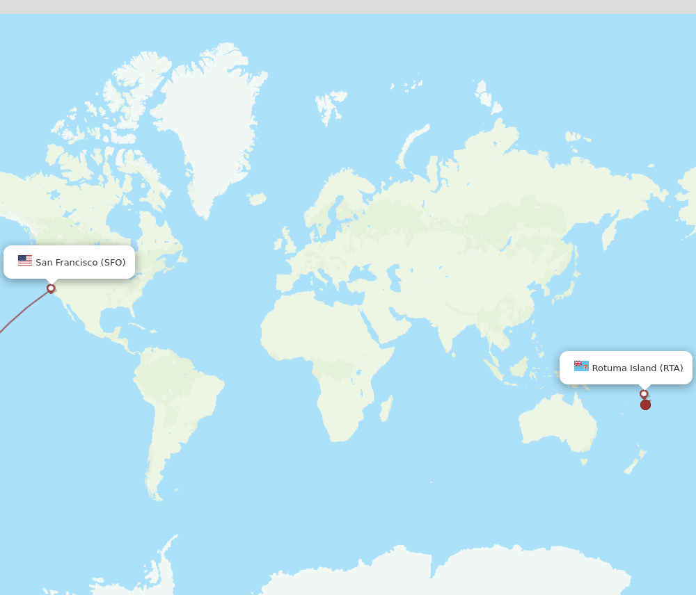 SFO-RTA flight routes