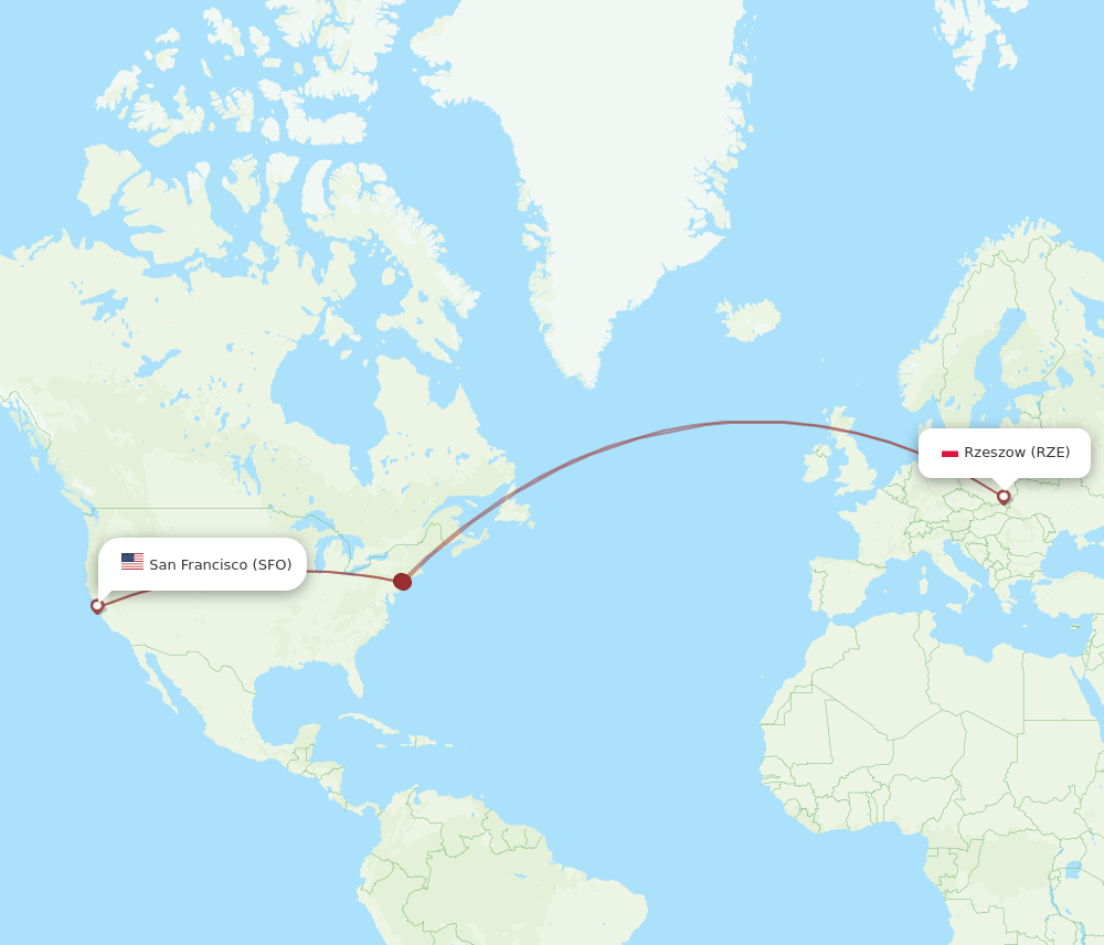 SFO-RZE flight routes