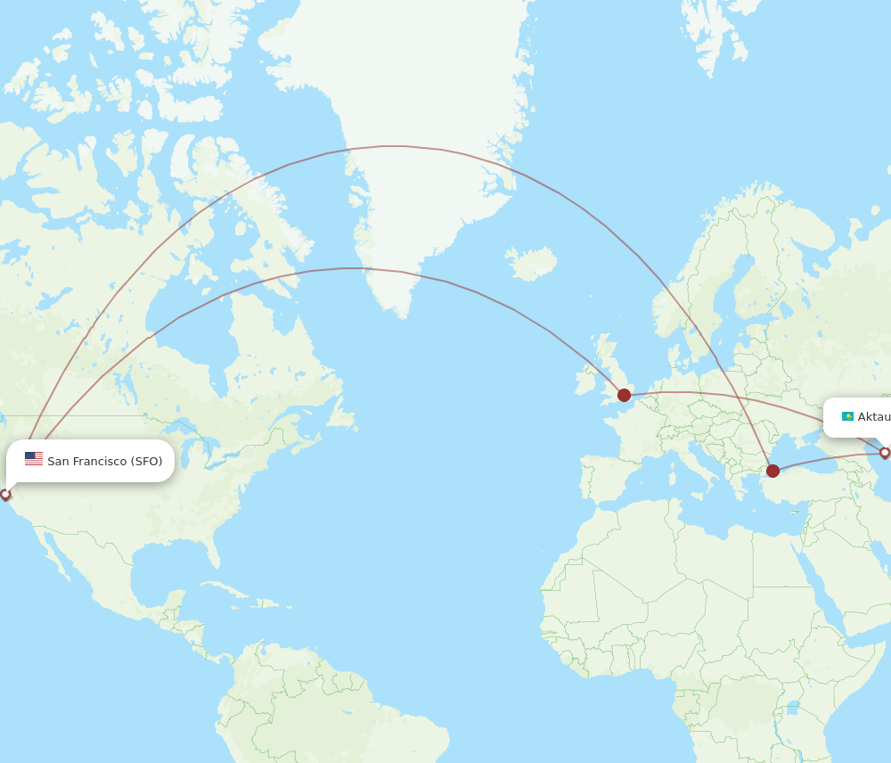 SFO-SCO flight routes