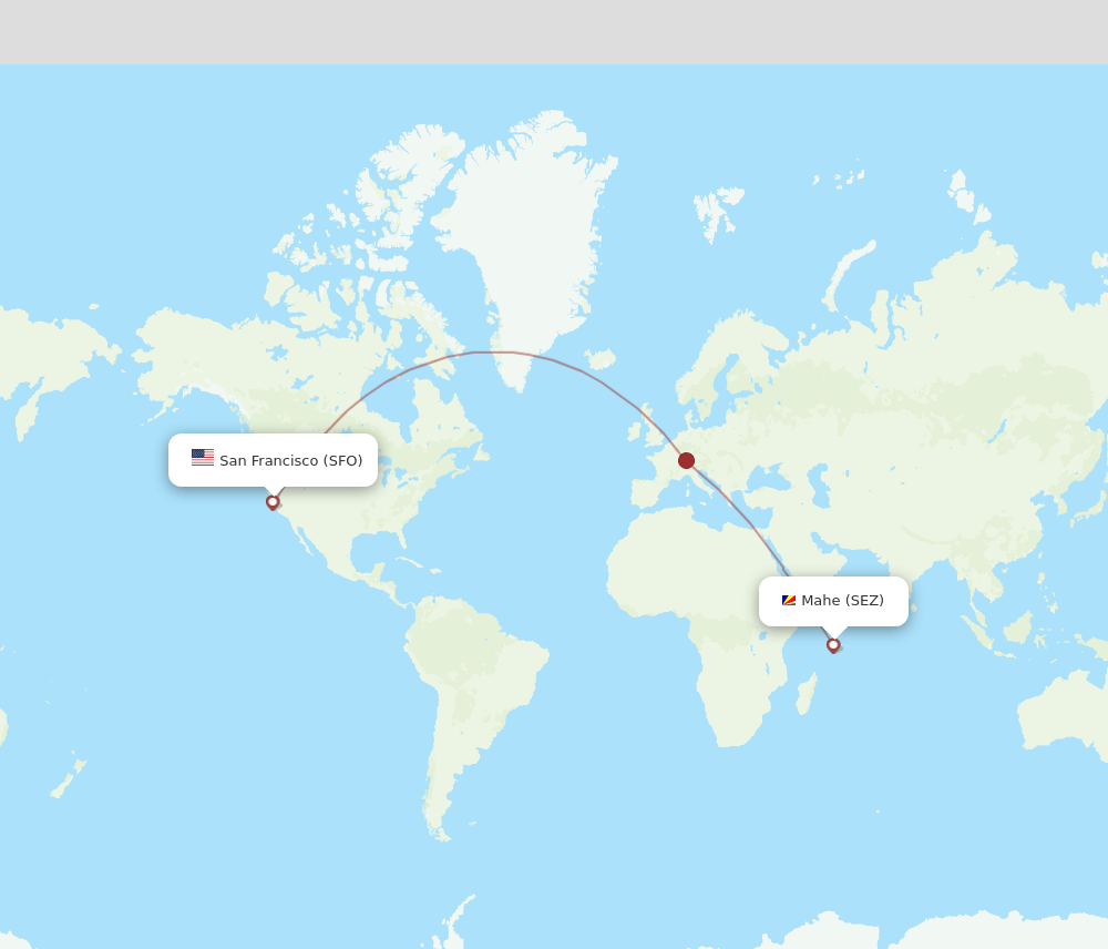 SFO to SEZ flights and routes map