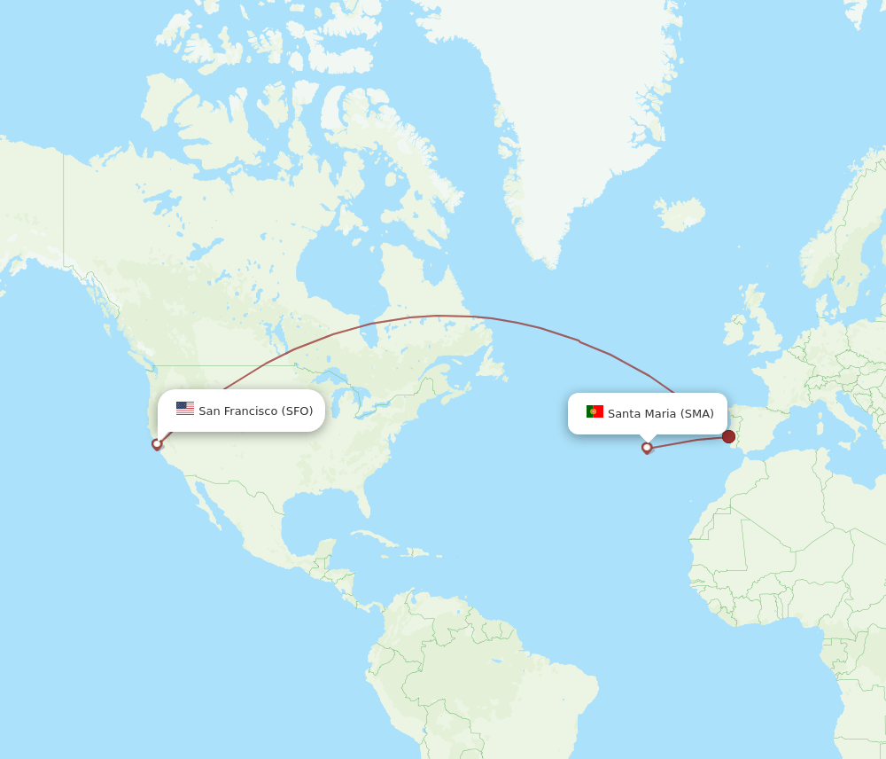 SFO-SMA flight routes
