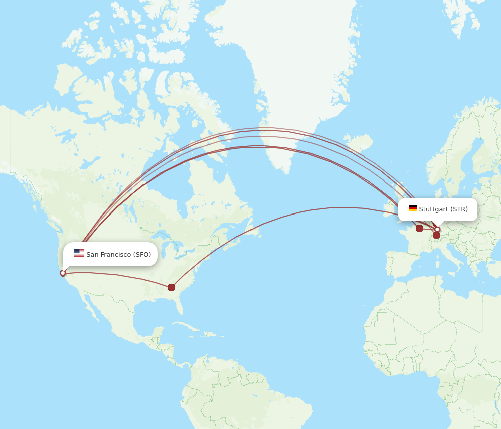 SFO-STR flight routes