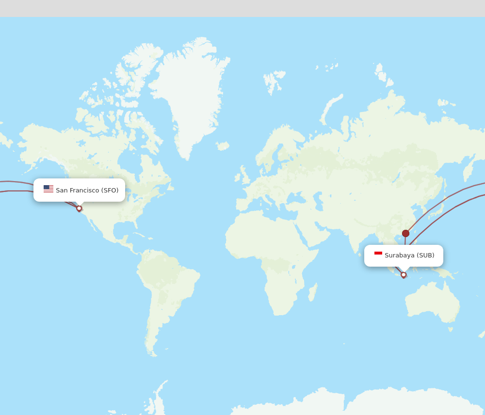SFO-SUB flight routes