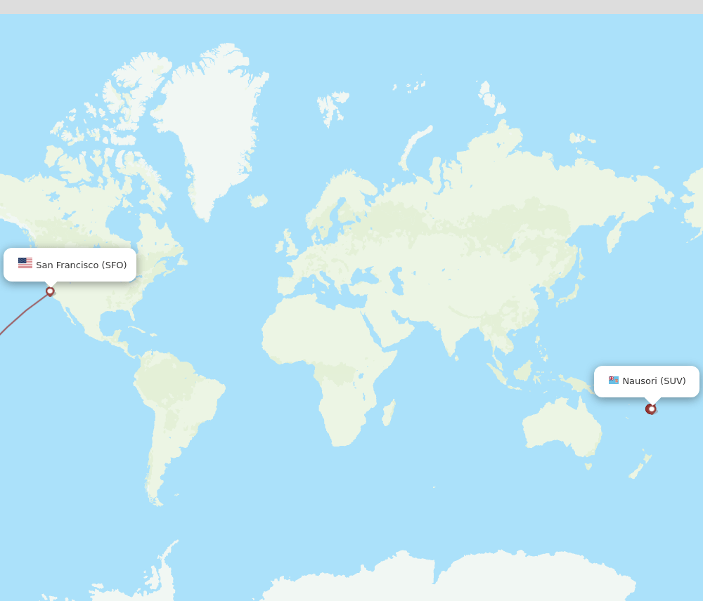 SFO-SUV flight routes