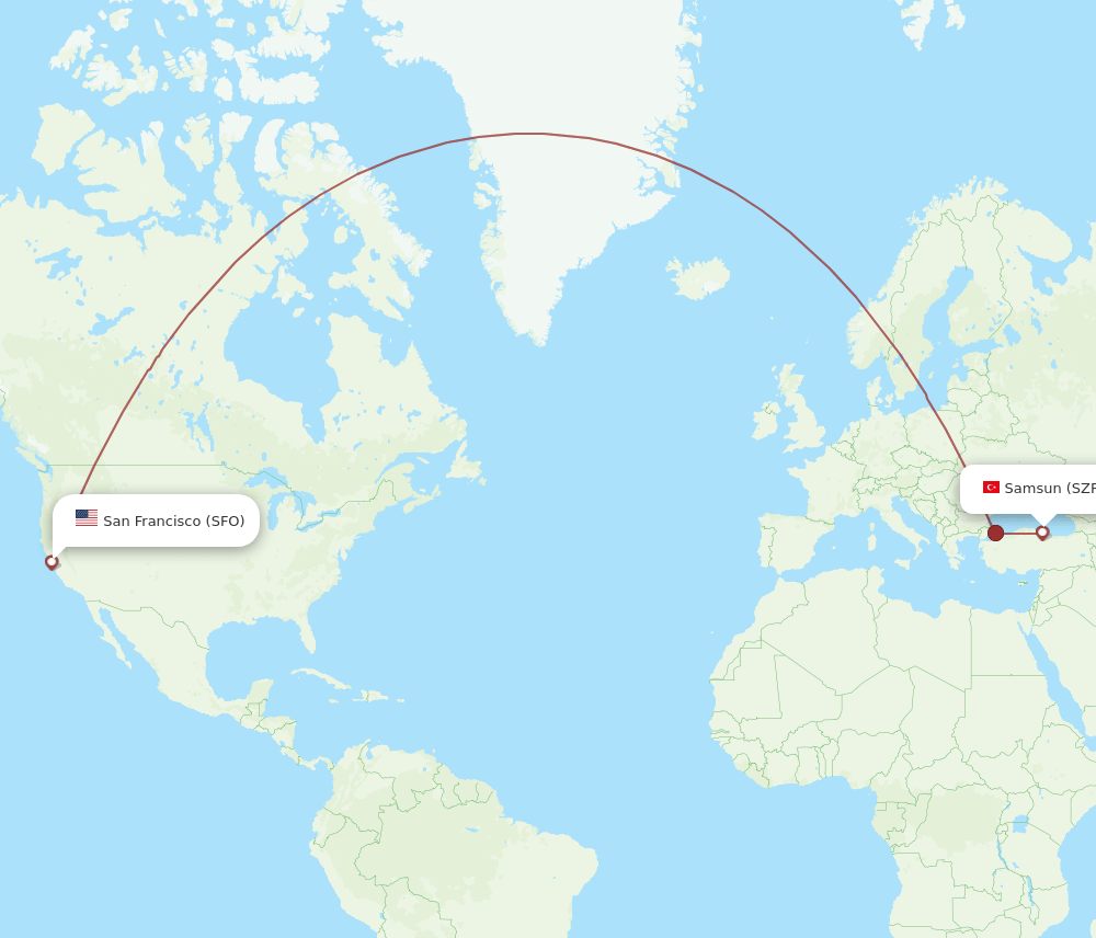SFO-SZF flight routes