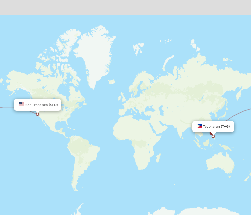 SFO-TAG flight routes