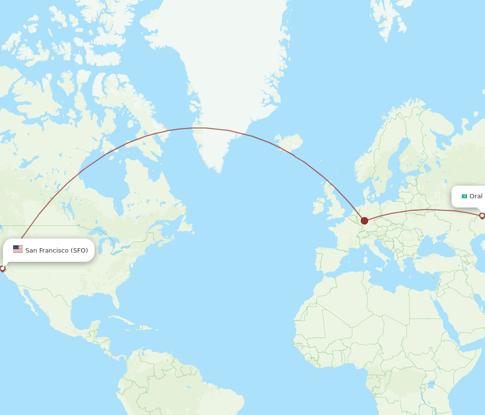 SFO-URA flight routes