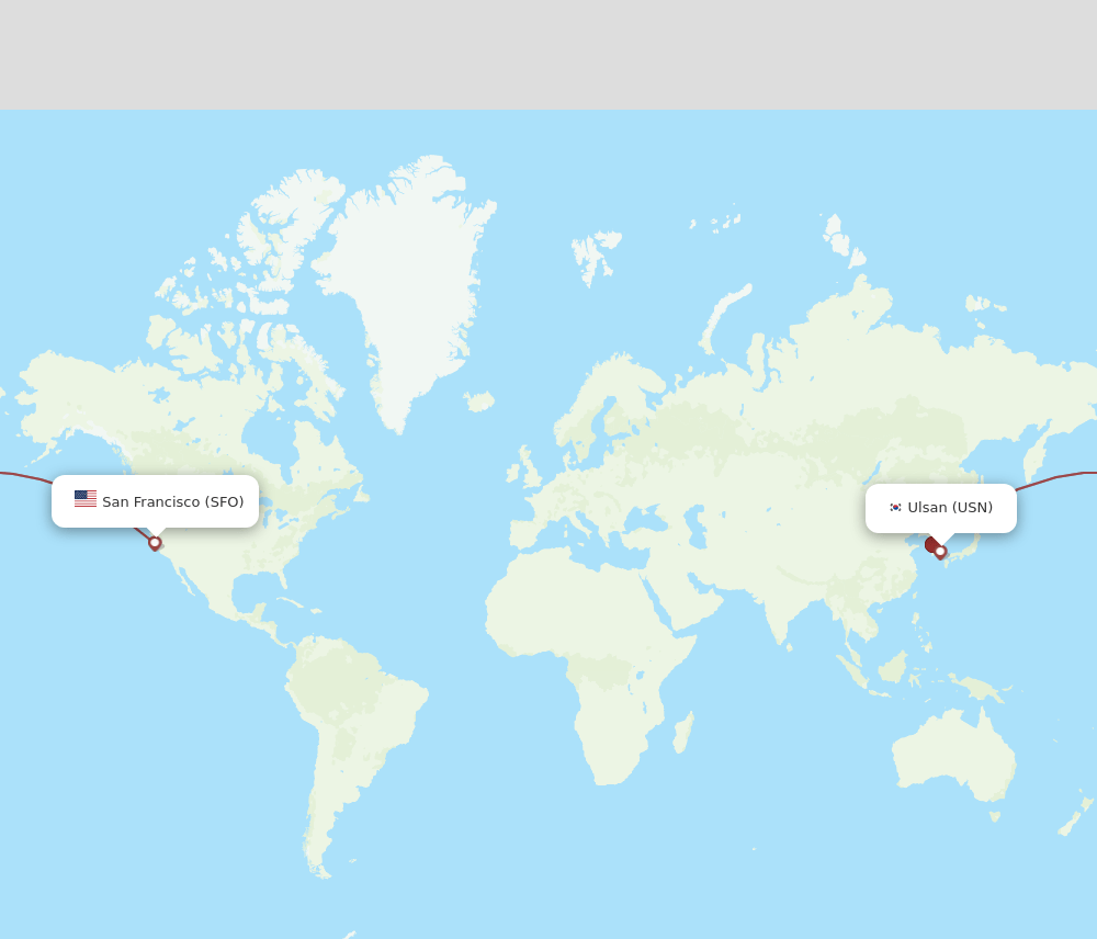 SFO-USN flight routes