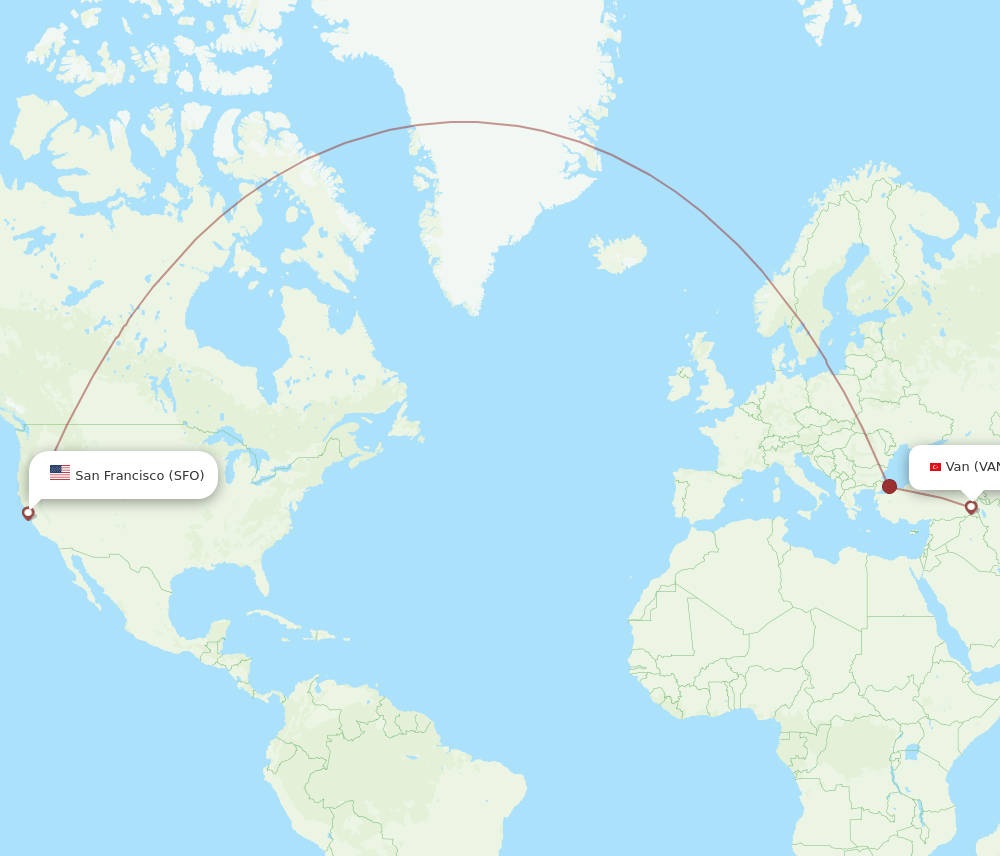 SFO-VAN flight routes