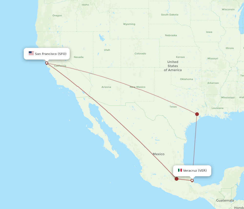SFO-VER flight routes
