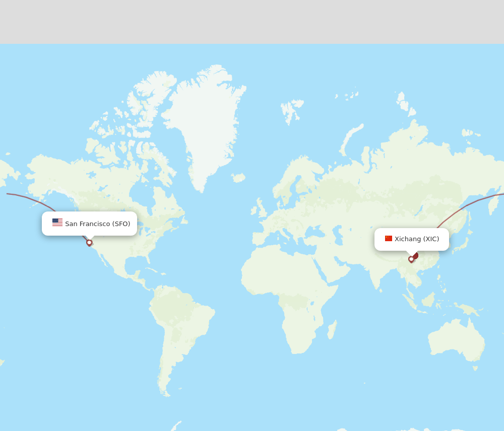 SFO-XIC flight routes