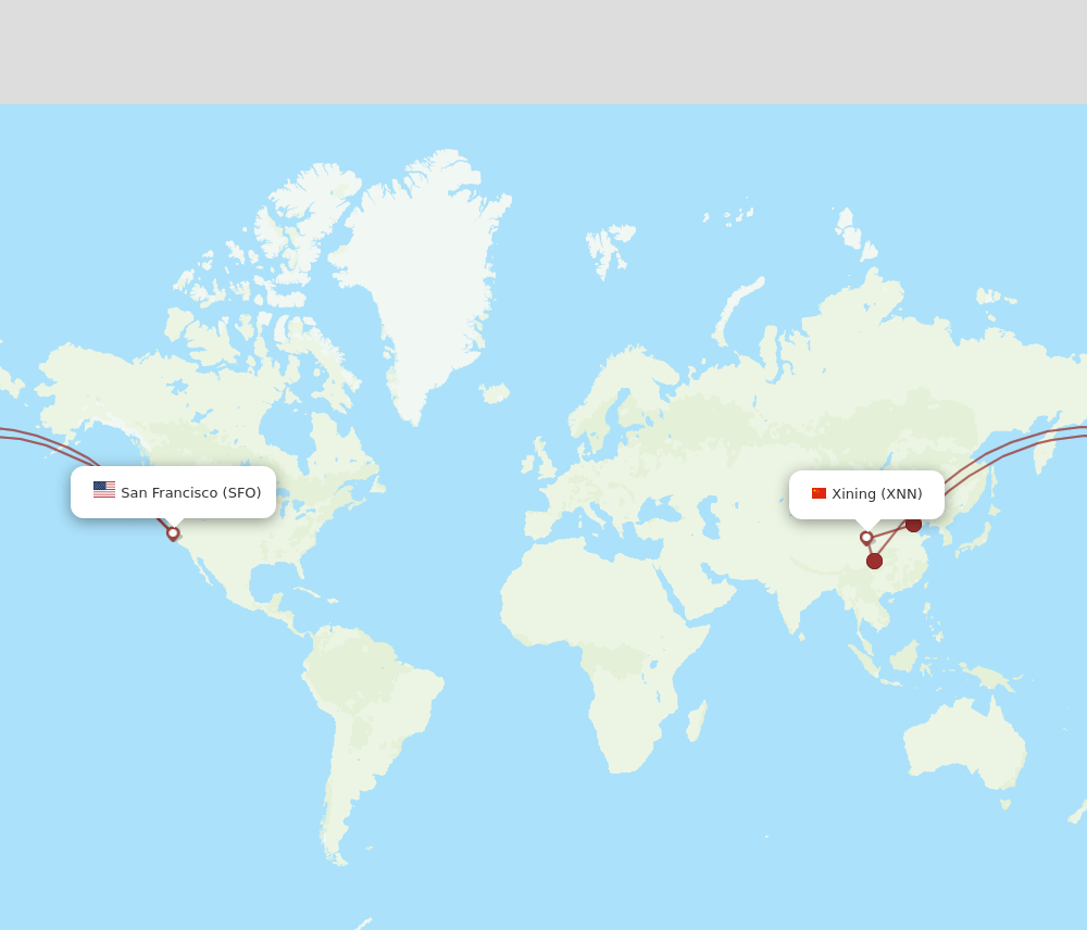 SFO-XNN flight routes