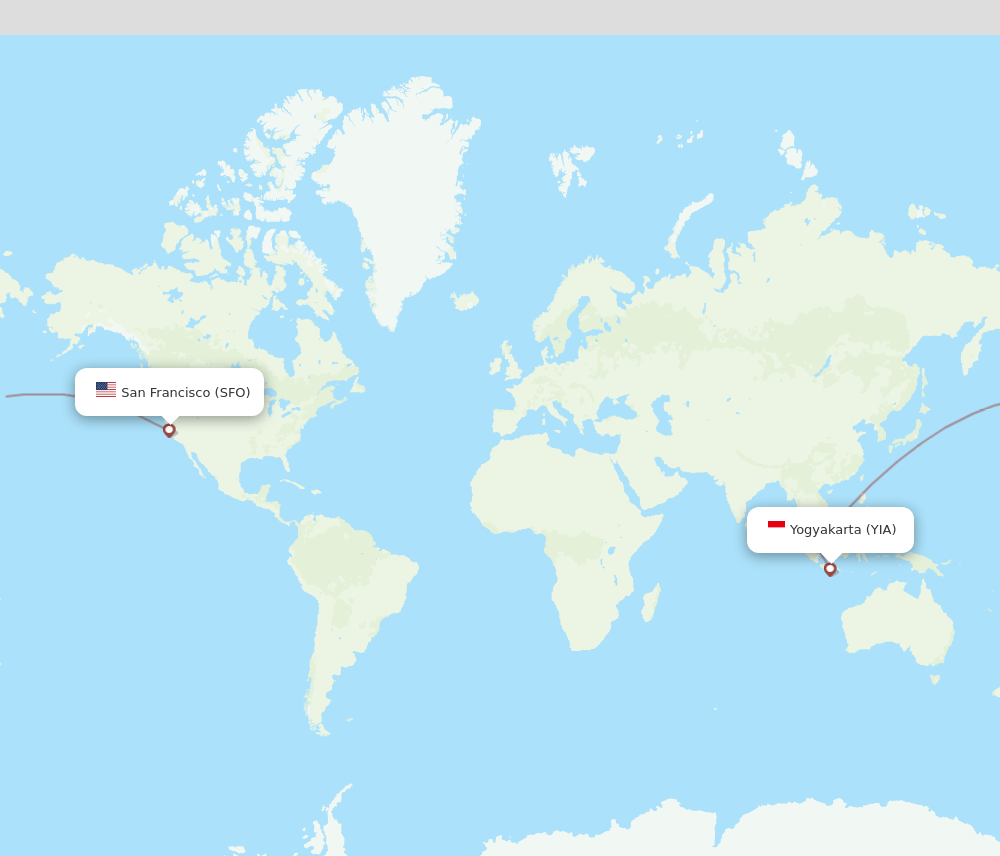 SFO-YIA flight routes