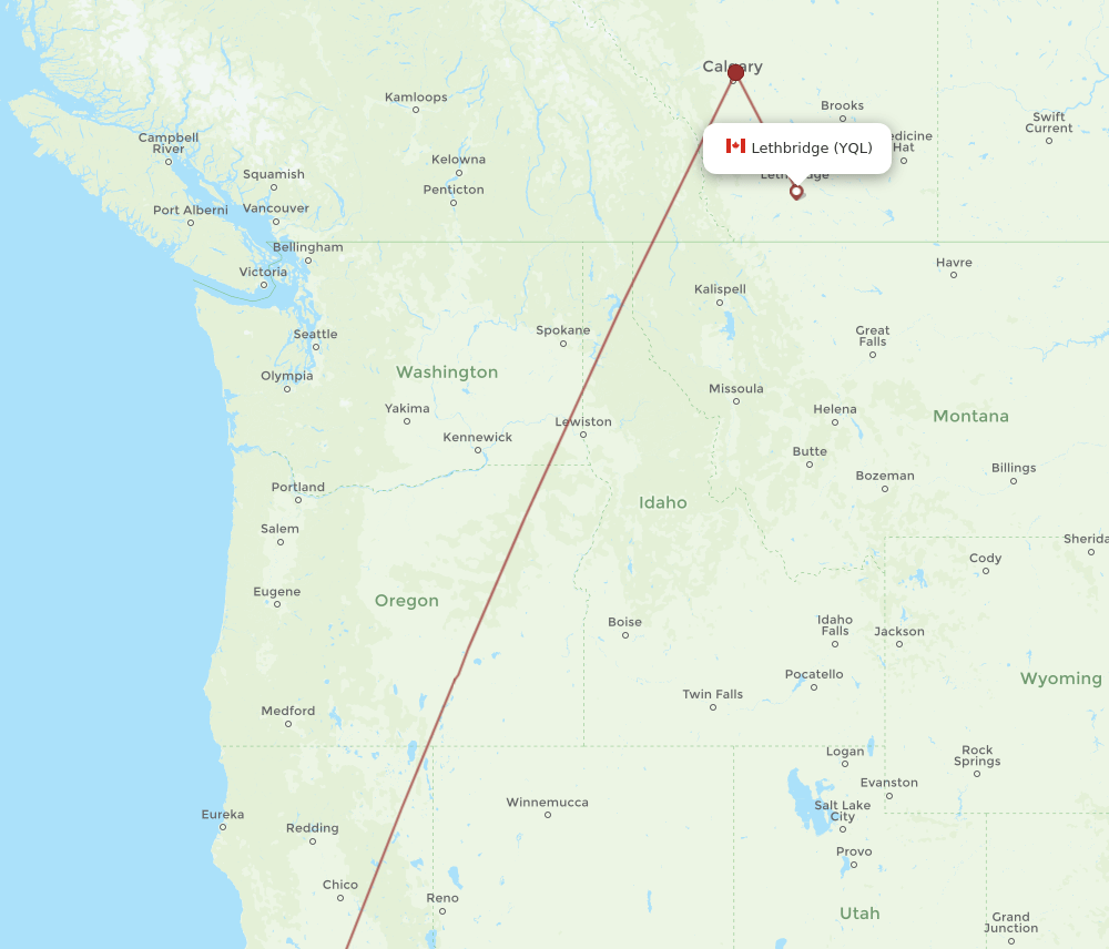 SFO-YQL flight routes