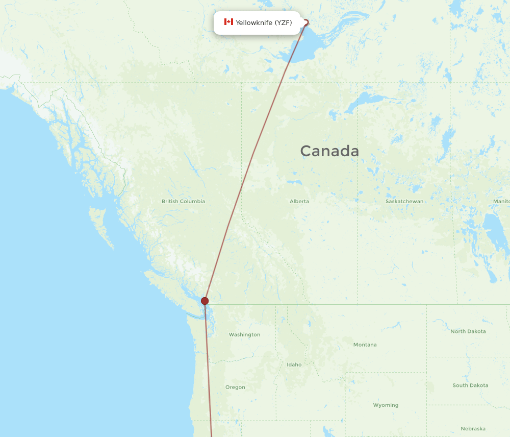 SFO to YZF flights and routes map