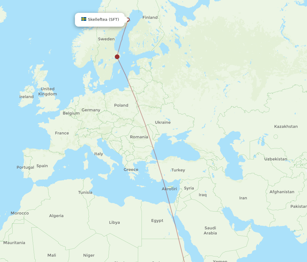 SFT-ADD flight routes