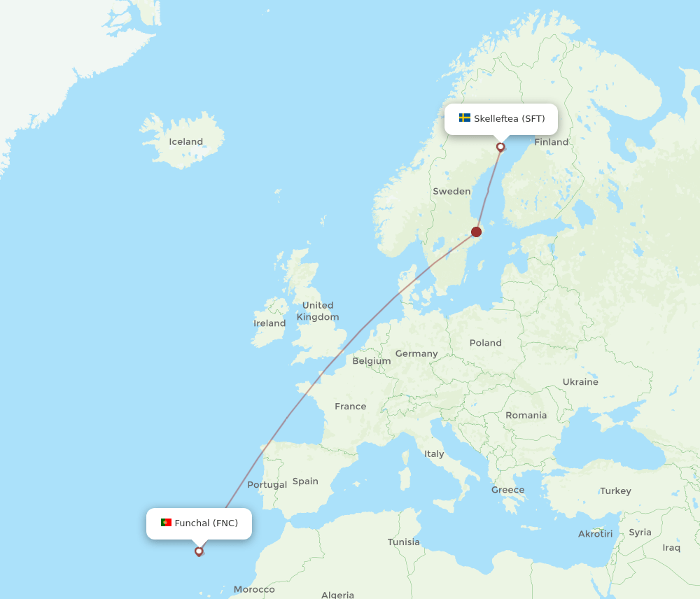 SFT-FNC flight routes