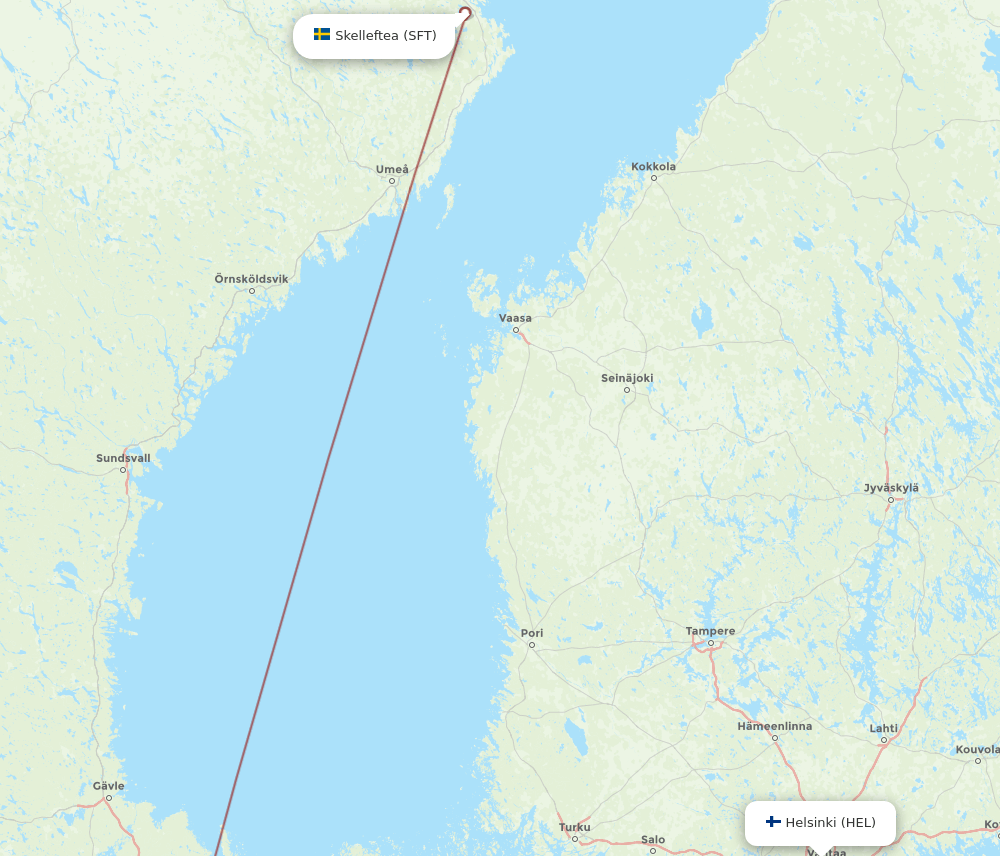 SFT to HEL flights and routes map