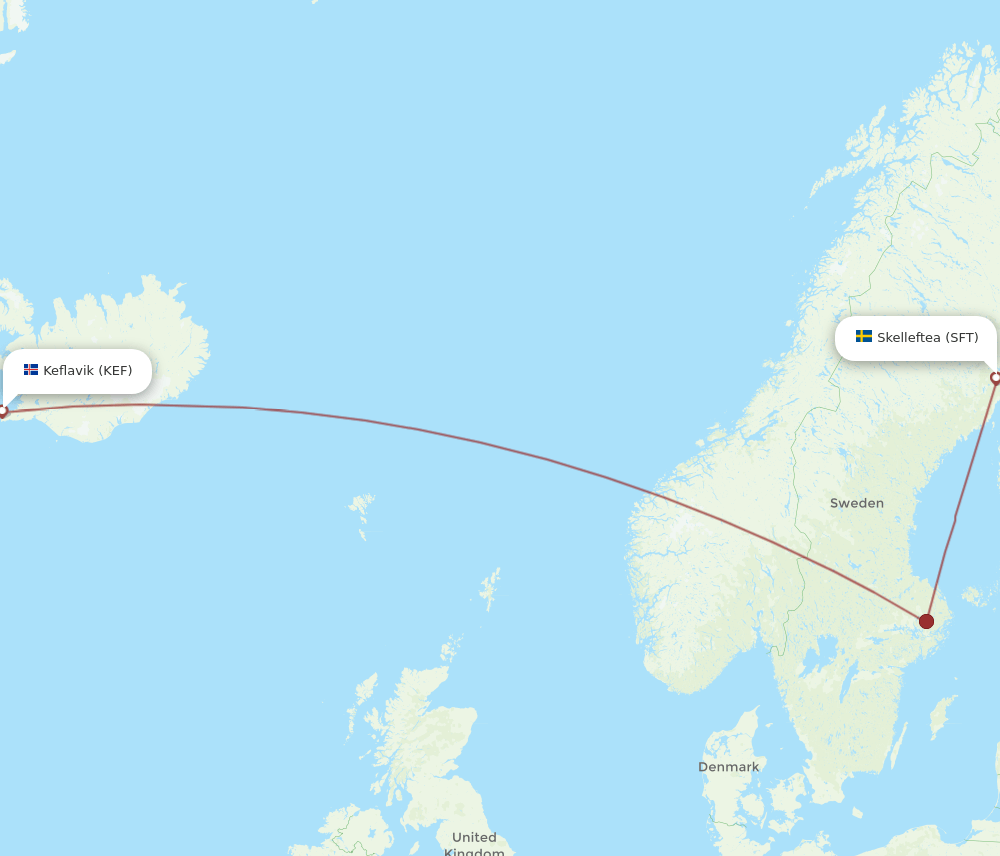 SFT-KEF flight routes