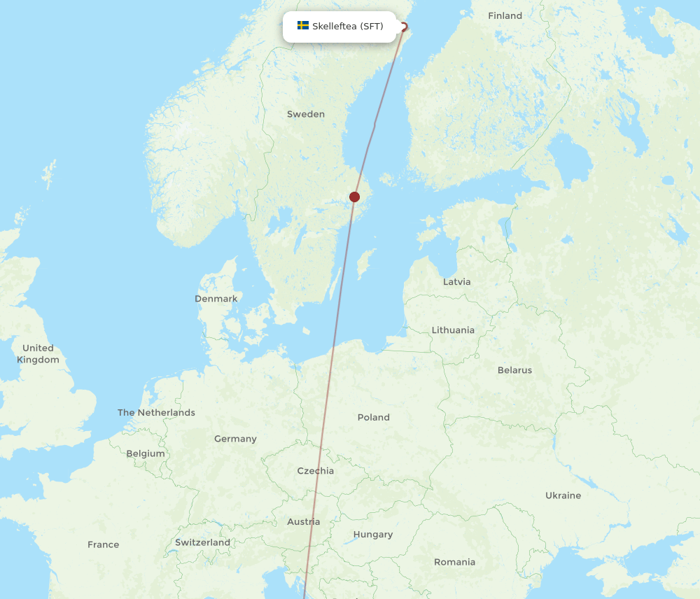 SFT to NAP flights and routes map