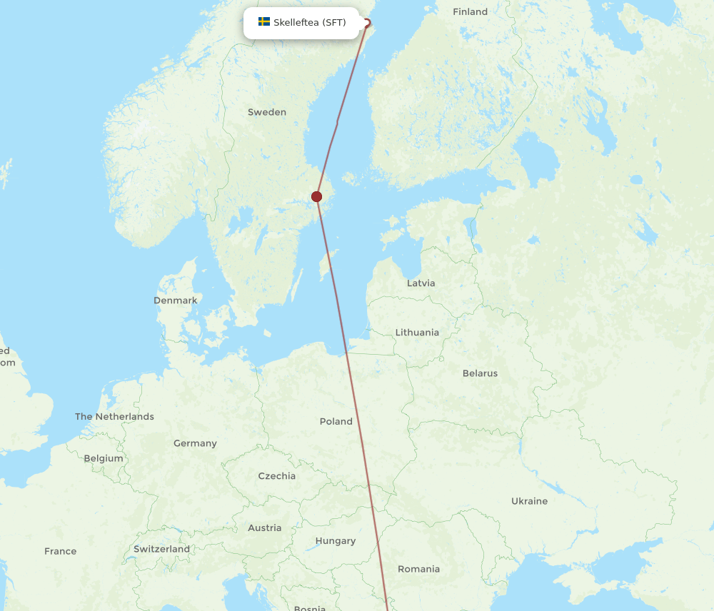 SFT to SKG flights and routes map