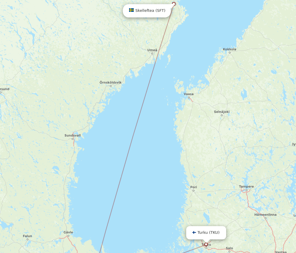 SFT to TKU flights and routes map