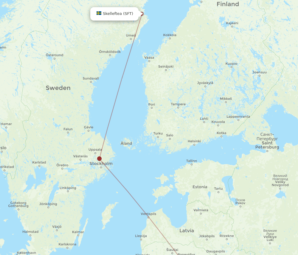 SFT-VNO flight routes