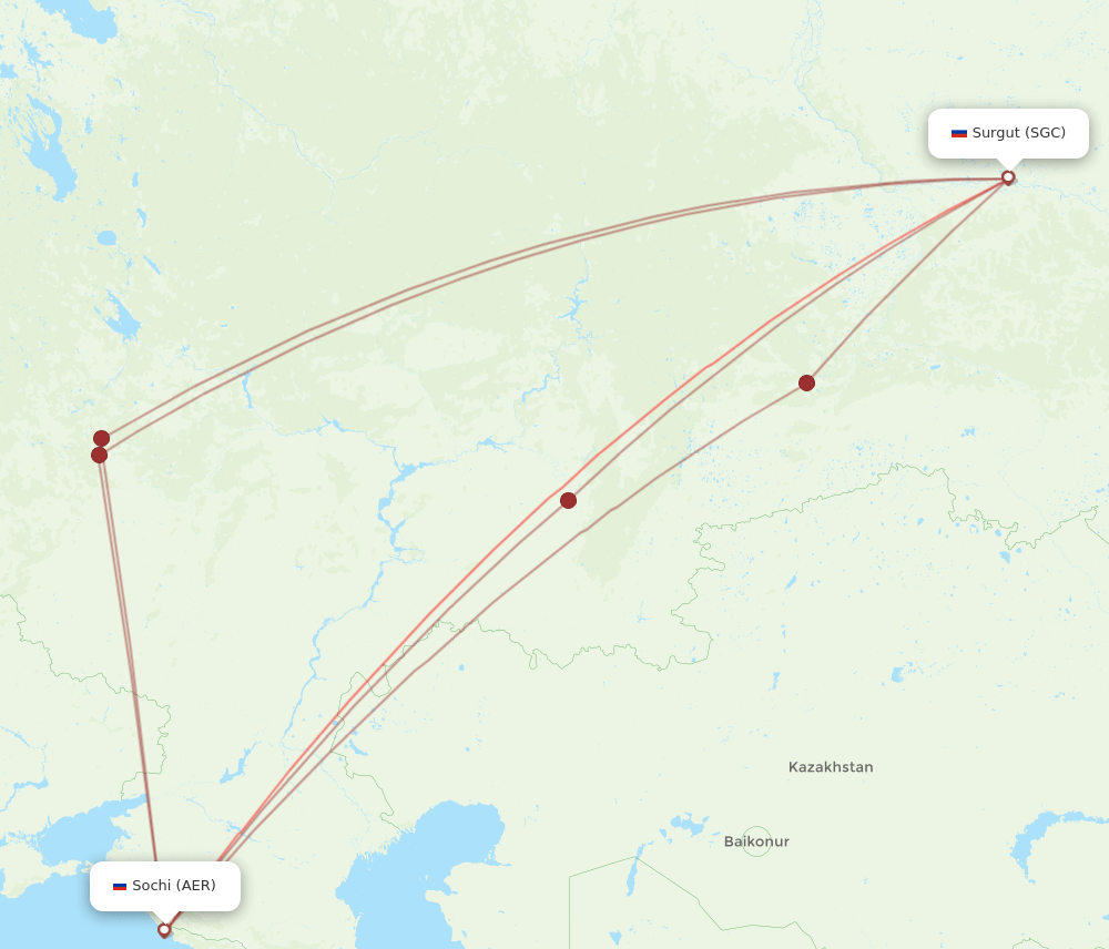 SGC-AER flight routes