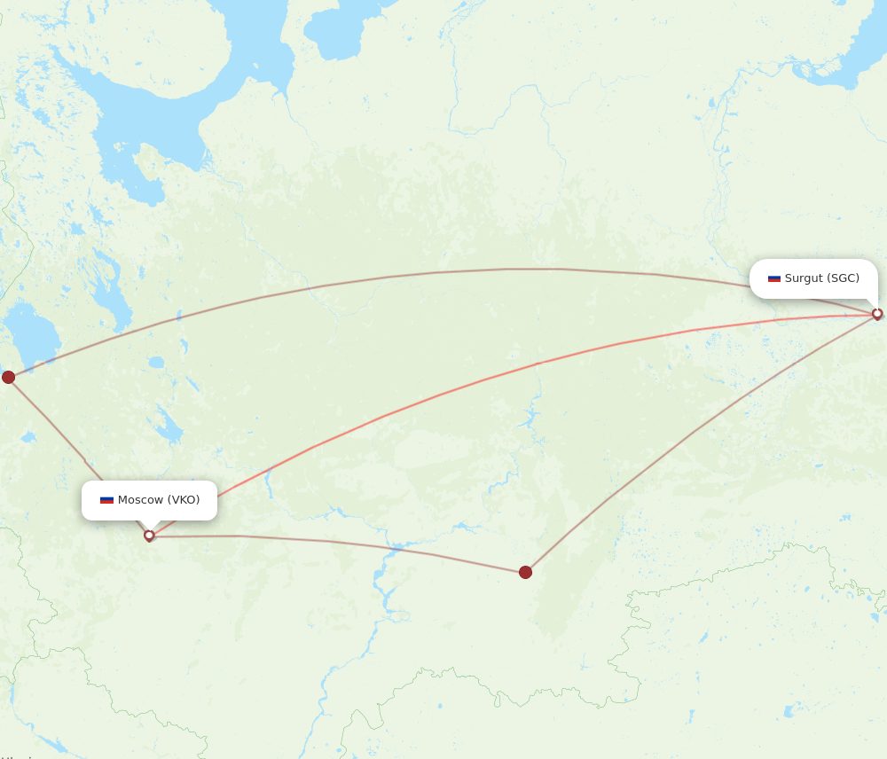 SGC to VKO flights and routes map