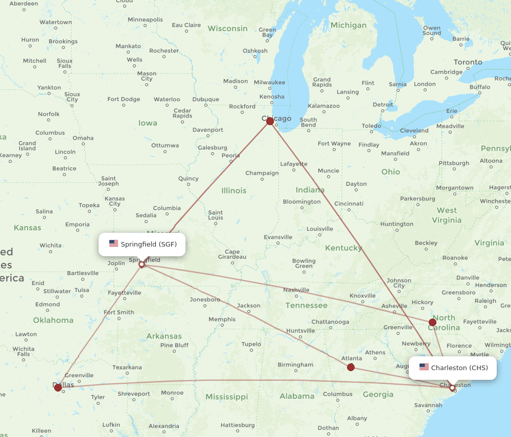 SGF-CHS flight routes