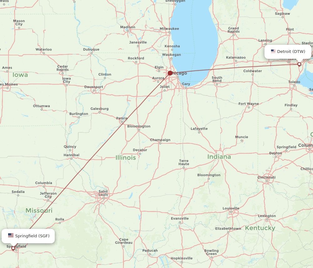 SGF-DTW flight routes