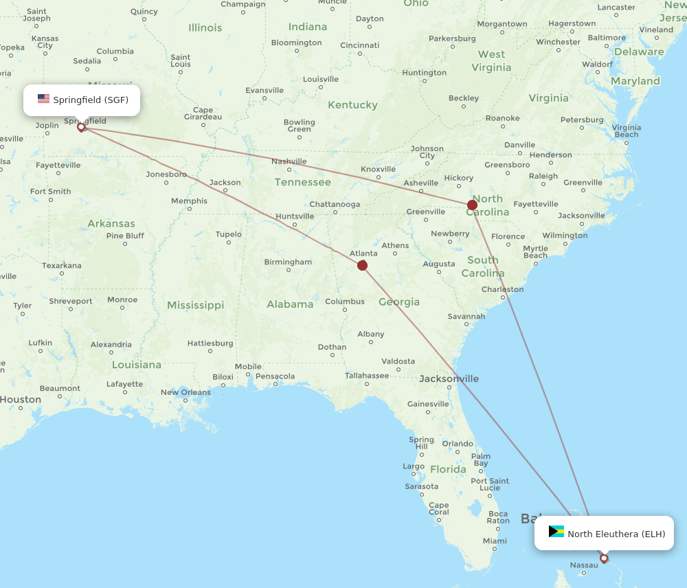 SGF-ELH flight routes