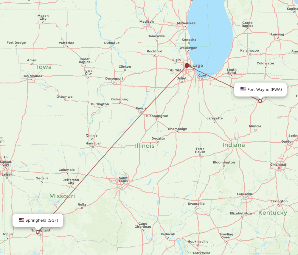 SGF-FWA flight routes