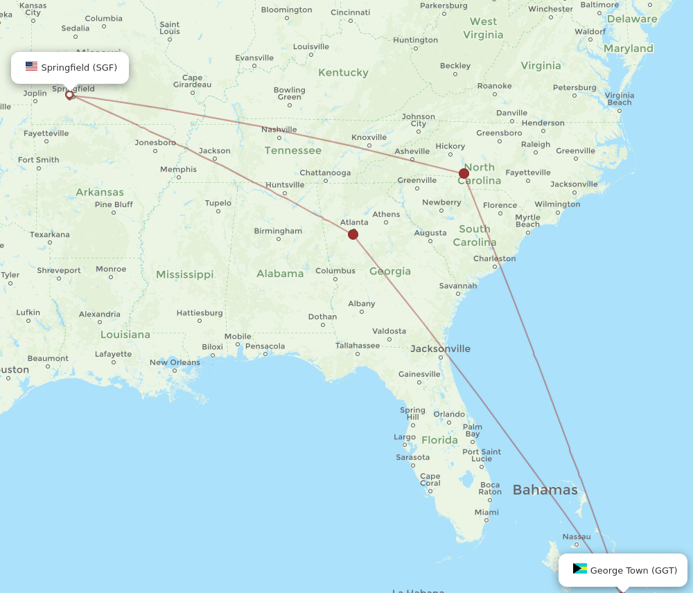 SGF-GGT flight routes