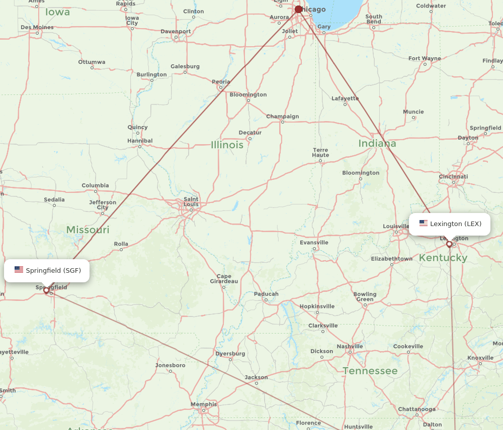 SGF-LEX flight routes