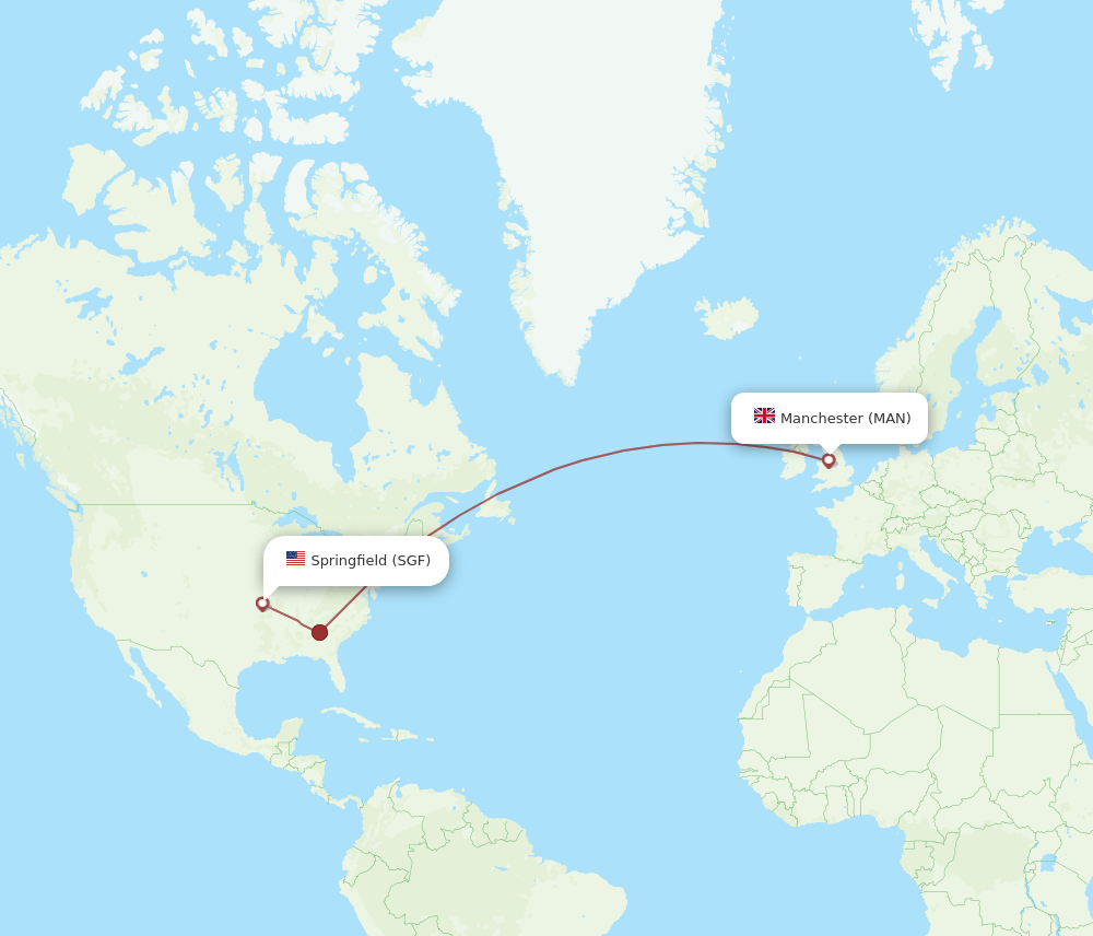 SGF to MAN flights and routes map