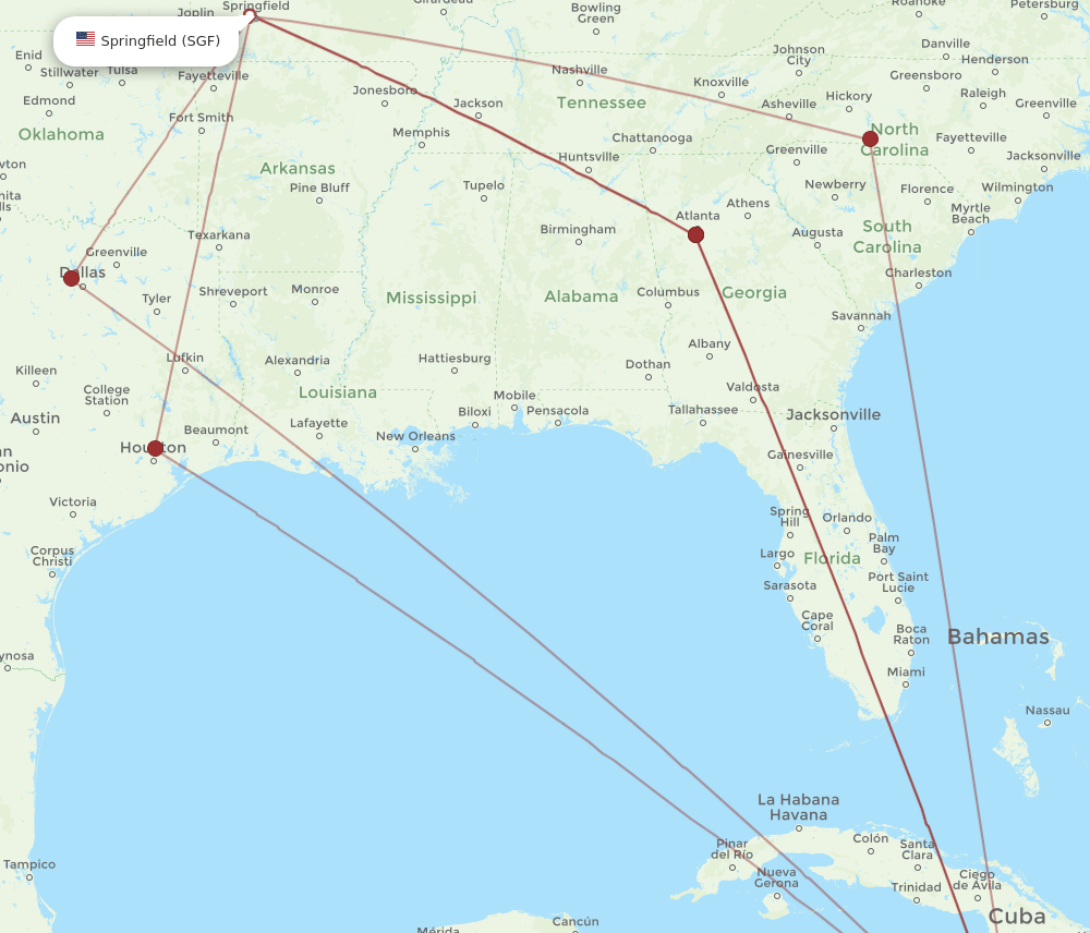 SGF-MBJ flight routes